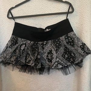 Royal Bones By Daang Black Mini Skirt Bandana tulle